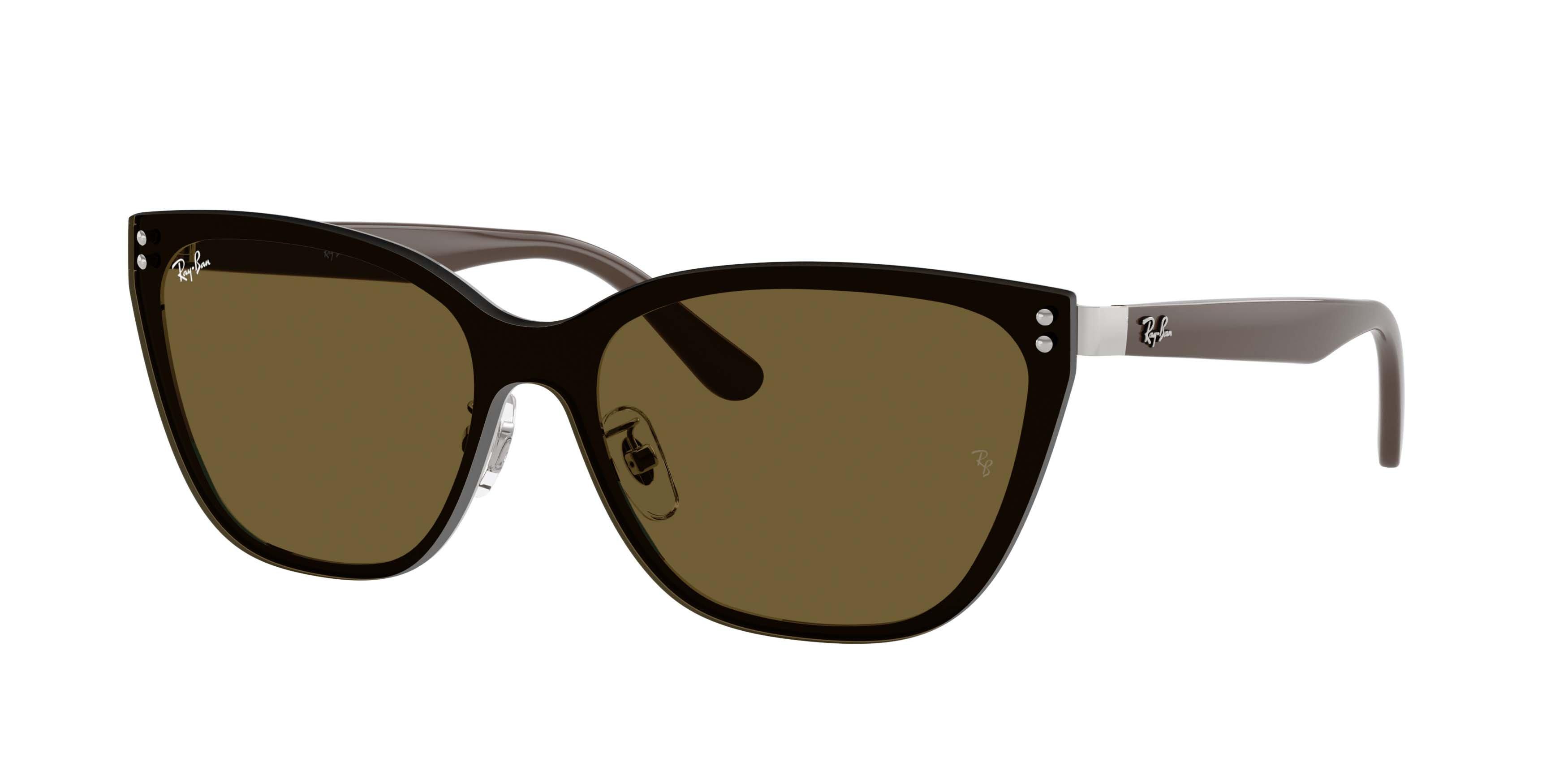 Ray-Ban RB3798D Dark Brown Sunglasses - Silver - SILVER/BROWN